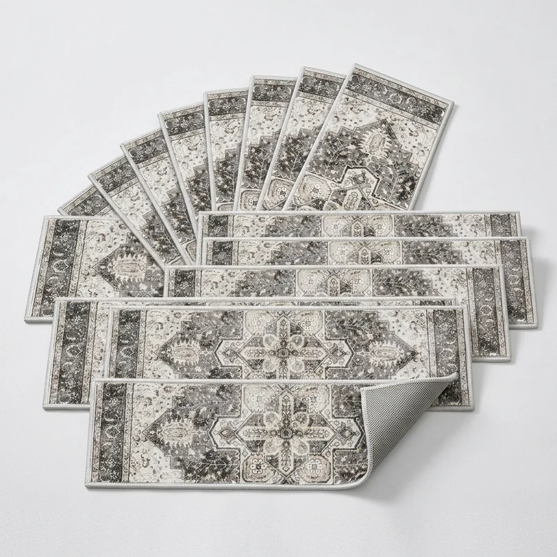 OJIA non-slip carpet stair treads 15 piece set on stairs